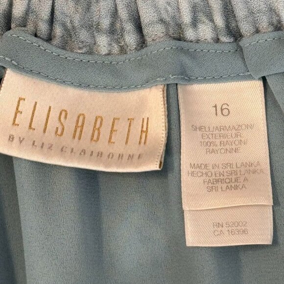 Elisabeth By Liz Claiborne Womens V-Neck Top & wrap Skirt Set Size 14- 16 Blue - Picture 3 of 15